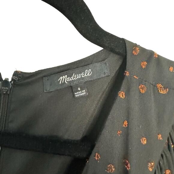 Madewell Cape Sleeve Mini Dress in Metallic Dots - Picture 3 of 8